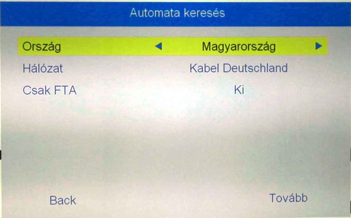 Econ távirányító nyilak és menü