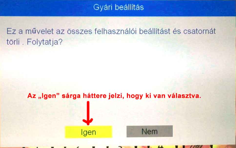 Econ távirányító nyilak és menü