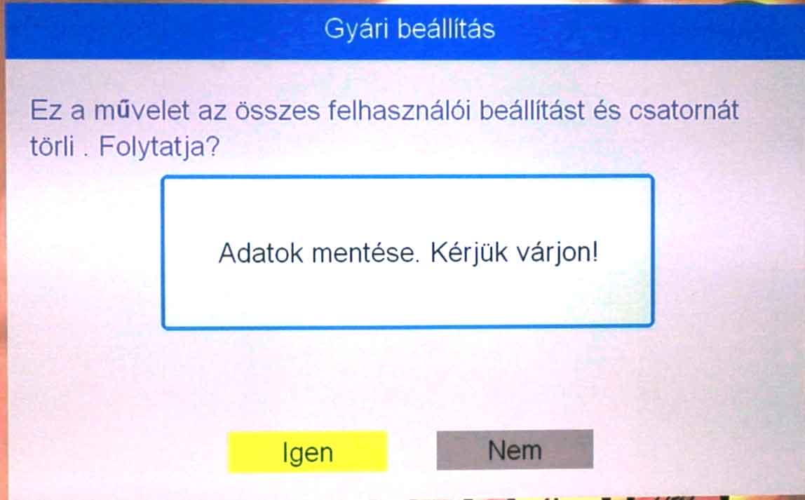 Econ távirányító nyilak és menü